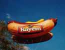 Advertising Balloons and Blimps - hot-dog shape helium inflatables.