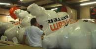 Cloud balloons - giant helium cloud shape inflatables. Custom helium balloons made in the USA.